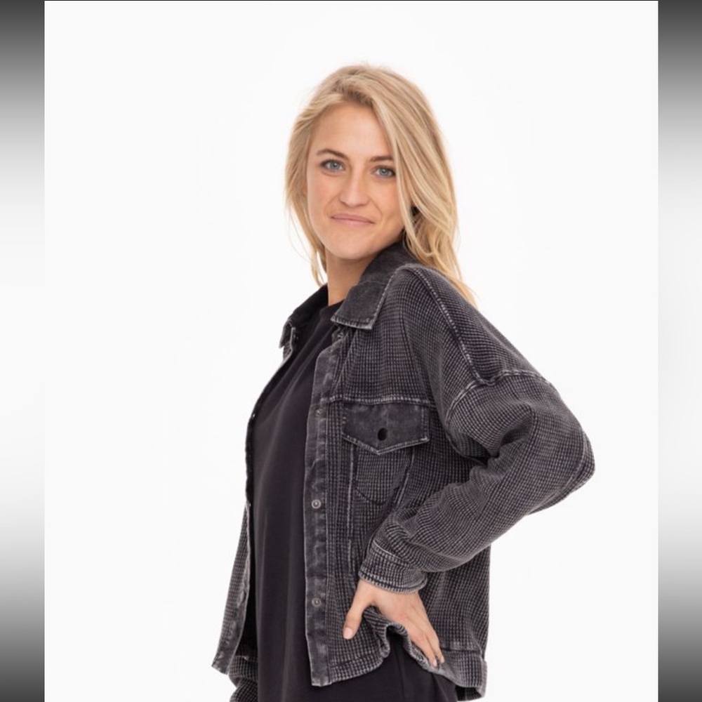 Mono B Waffle Knit  Shacket